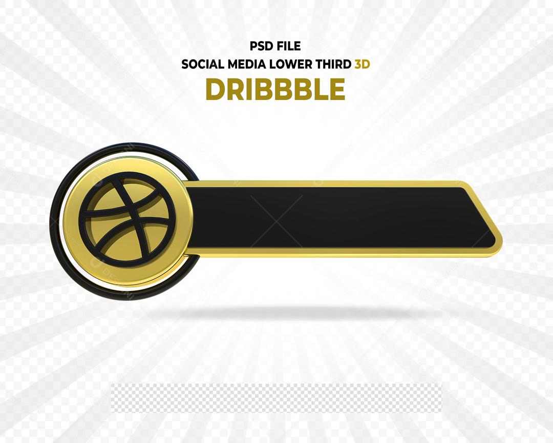 Tag 3D Dribbble Para Composição PSD