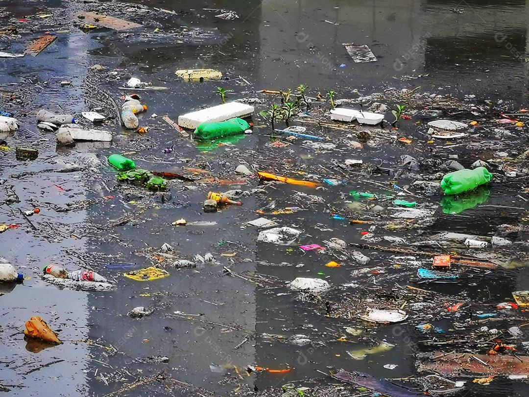 Vista do poluído Rio Pinheiros..