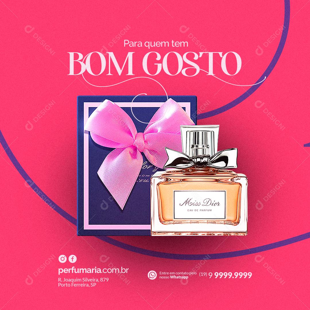 Social Media Para quem tem Bom Gosto Perfumaria PSD Editável