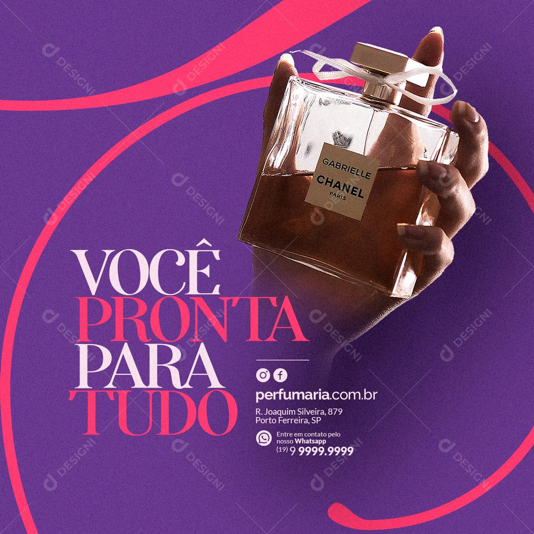 Social Media Você Pronta para Tudo Perfumaria PSD Editável