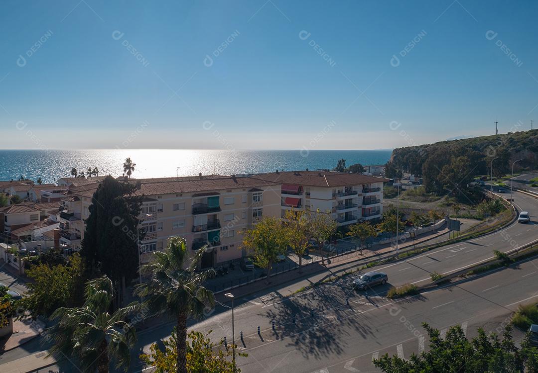 Vista panorâmica do topo do bairro la cala em málaga.