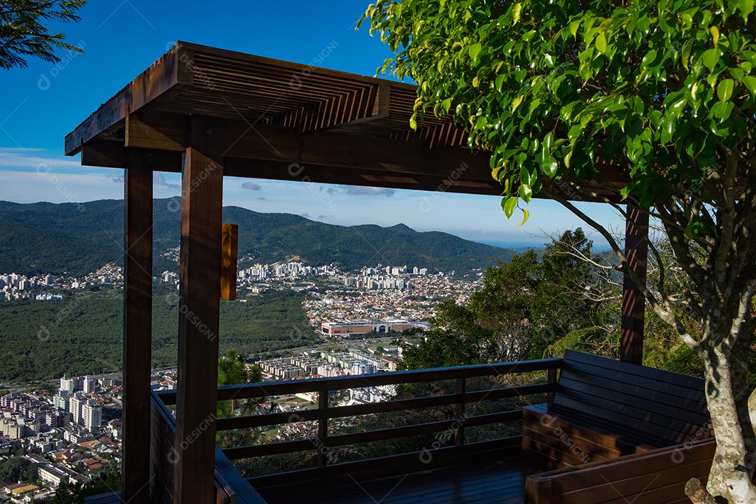 Vista aérea da cidade de Florianópolis Santa Catarina Brasil.