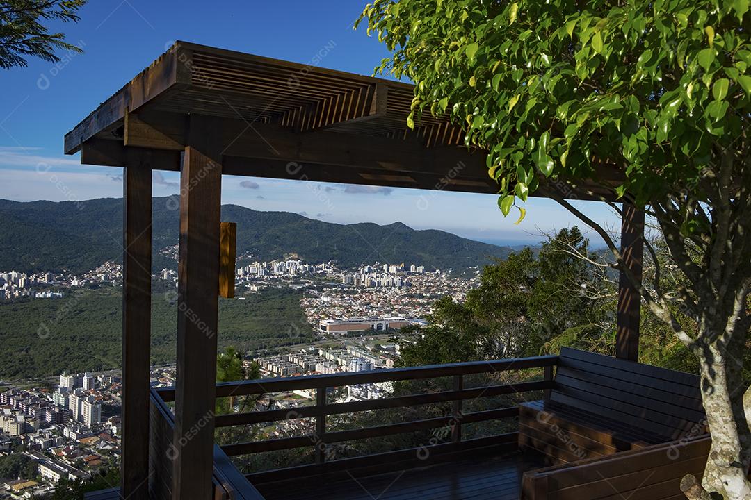 Vista aérea da cidade de Florianópolis Santa Catarina Brasil.