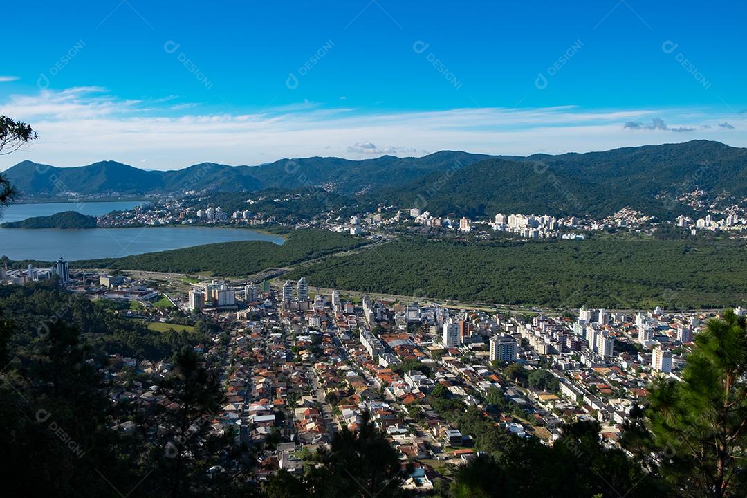 Vista aérea da cidade de Florianópolis Santa Catarina Brasil.