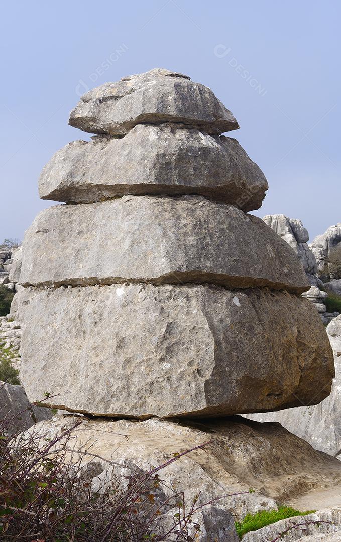 Vista de pedra única no Parque Natural Torcal de Antequera.