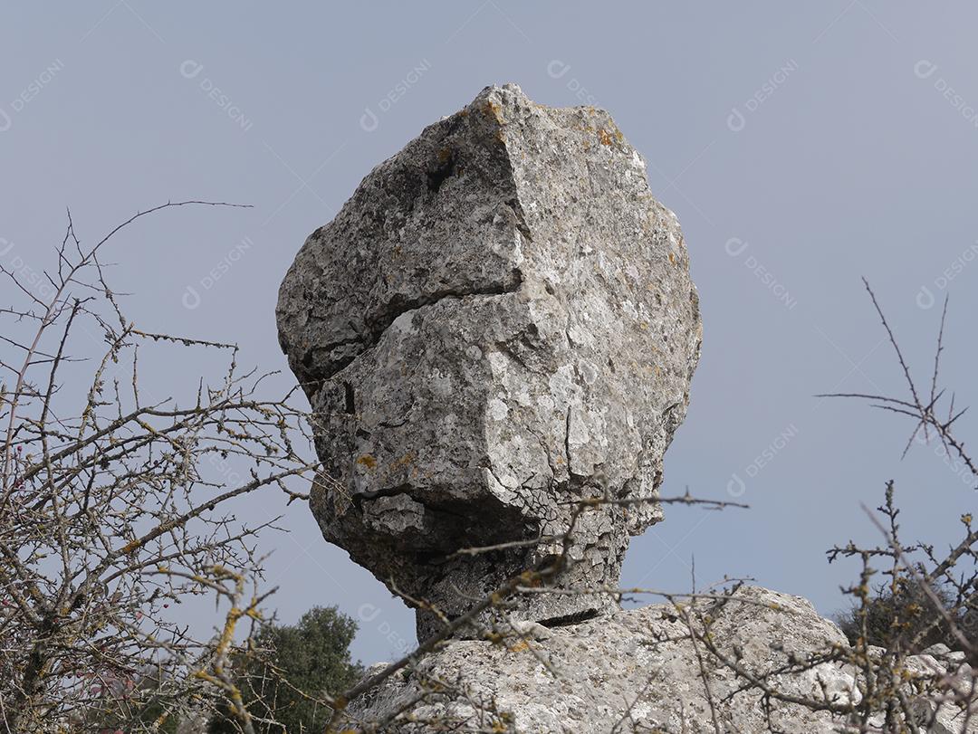 Vista de pedra única no Parque Natural Torcal de Antequera.