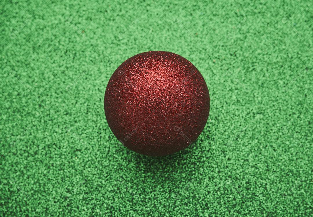 Bola de natal e vista superior de fundo