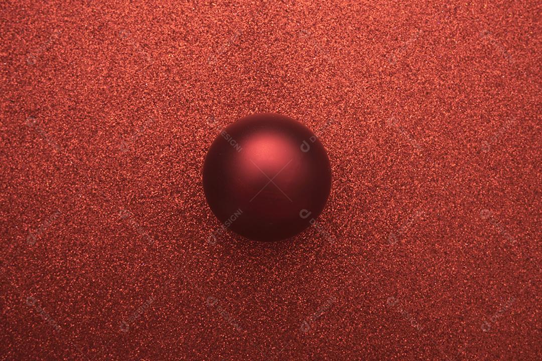 Bola de natal e vista superior de fundo