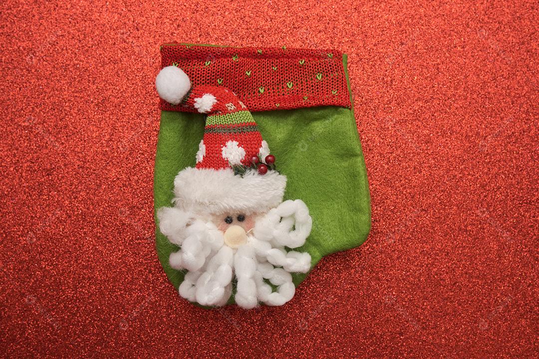 Fundo de Natal e vista superior de Papai Noel