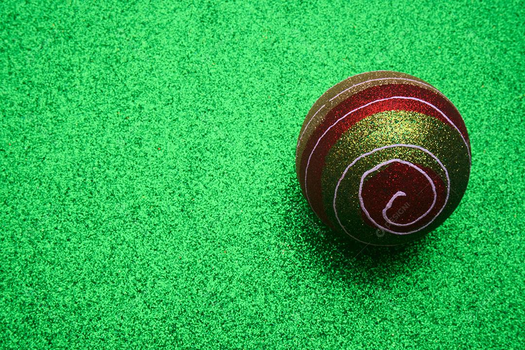 Bola de natal e vista superior de fundo