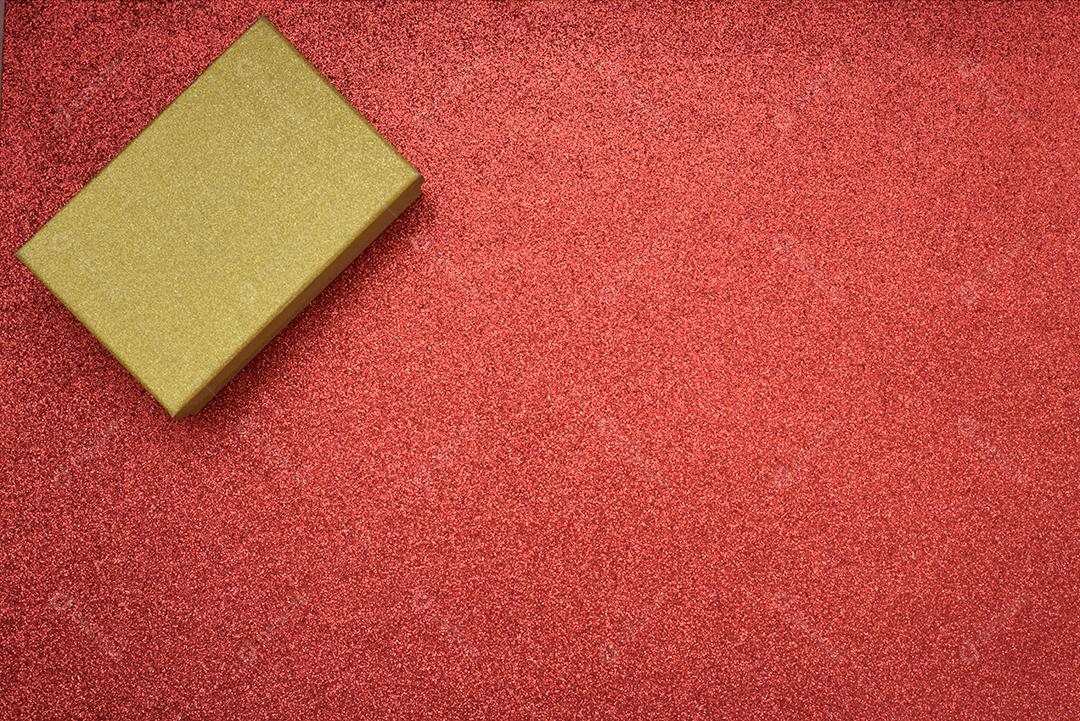 Vista superior da caixa de presente de Natal