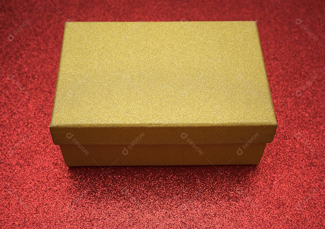 Feche a vista da caixa de presente de Natal.