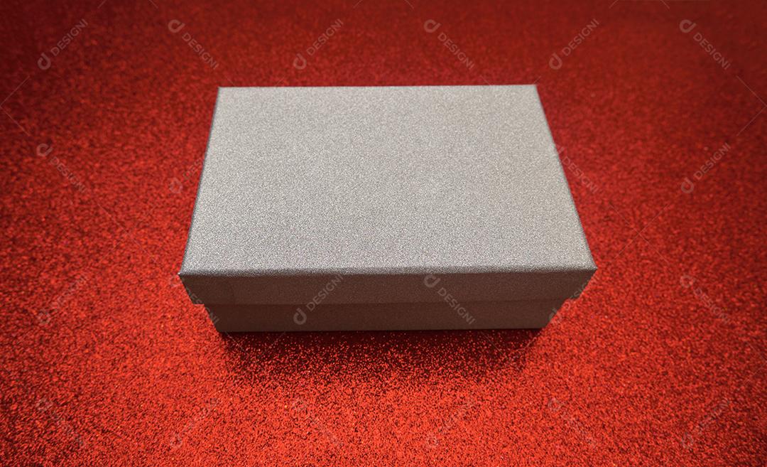 Feche a vista da caixa de presente de Natal.