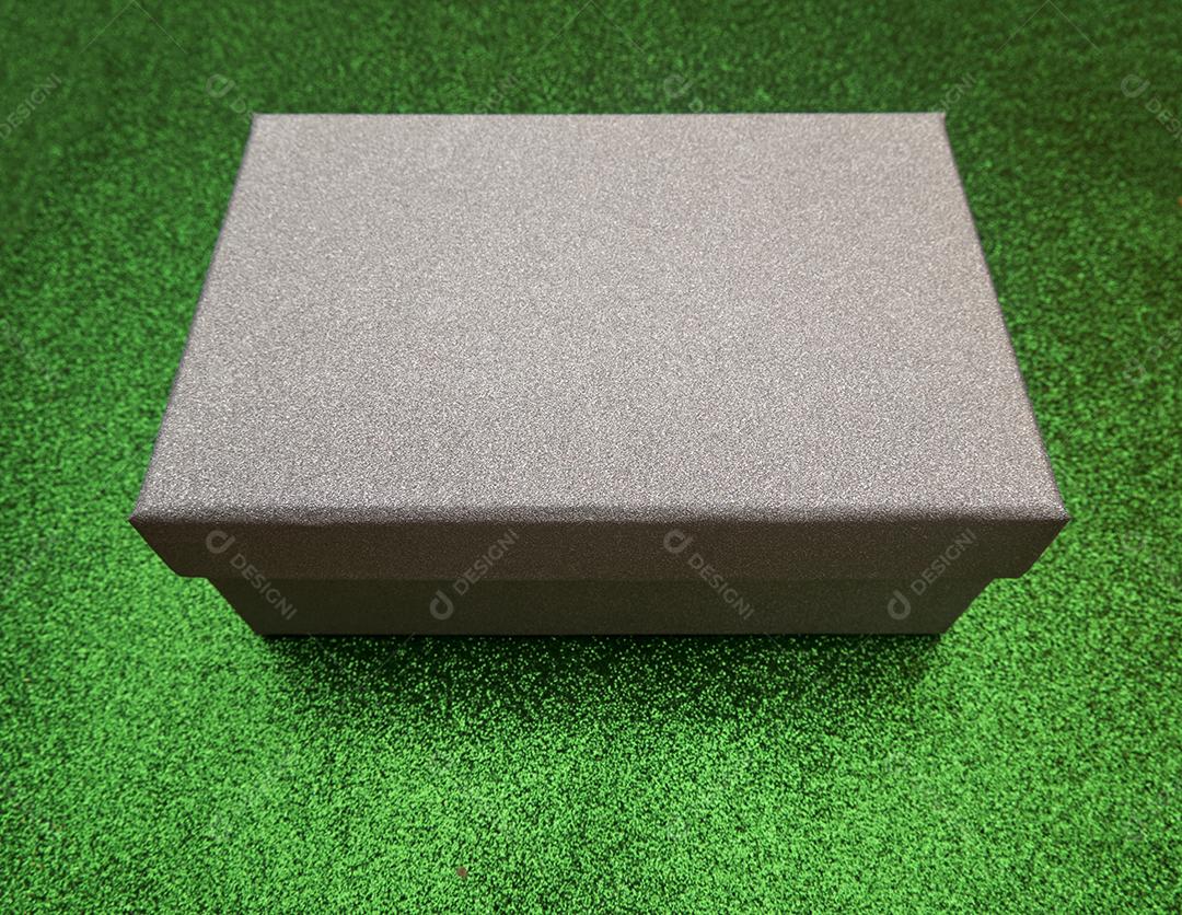 Vista próxima da caixa de presente de Natal