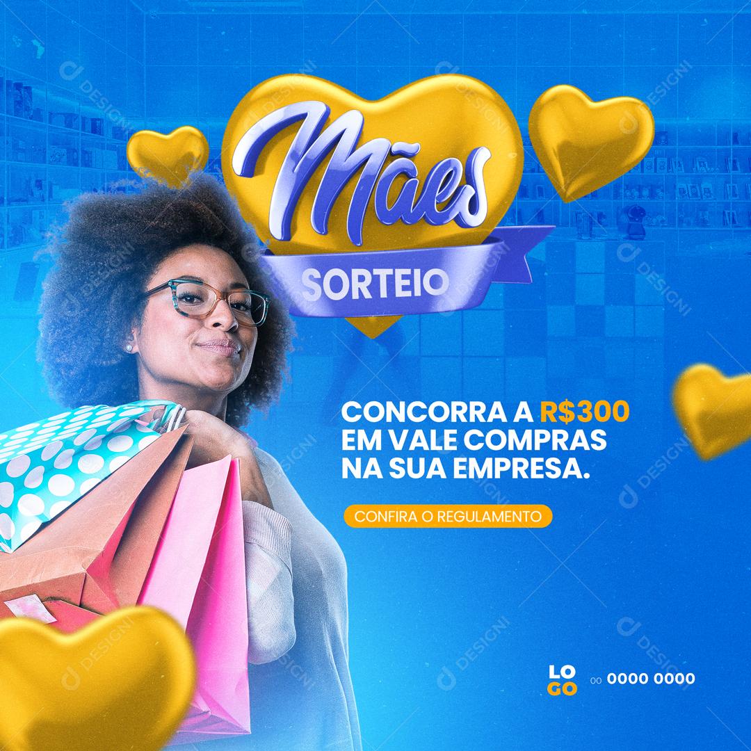 Sorteio Dia Das Mães Social Media PSD Editável
