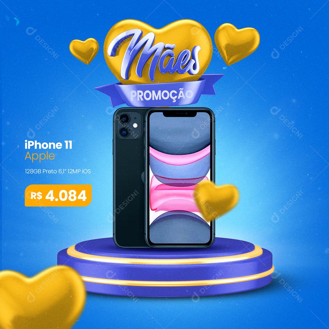 Social Media Promoção Dia Das Mães Sua Mãe de Celular Novo PSD Editável