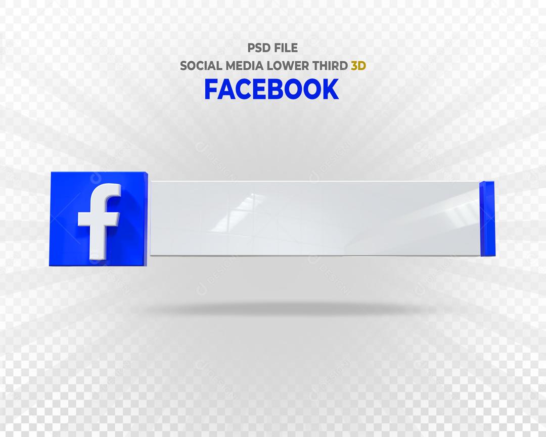 Tag do Facebook 3D Elemento Para Composição PSD