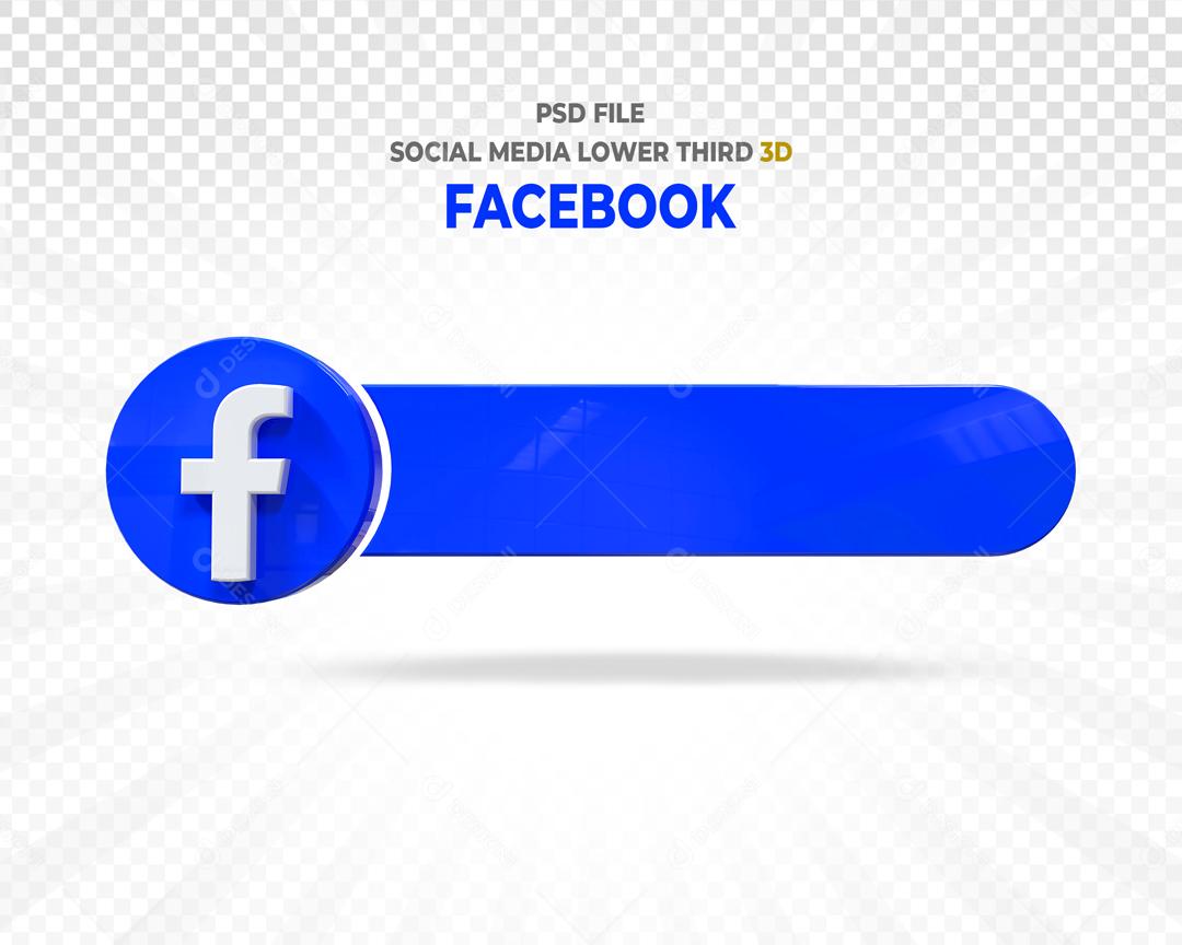 Tag do Facebook 3D Elemento Para Composição PSD
