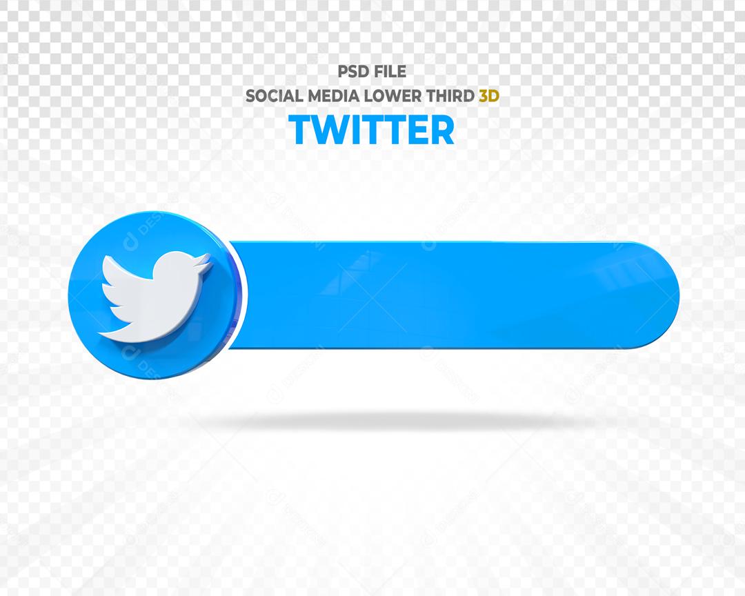 Tag Twitter Elemento 3D Para Composição PSD