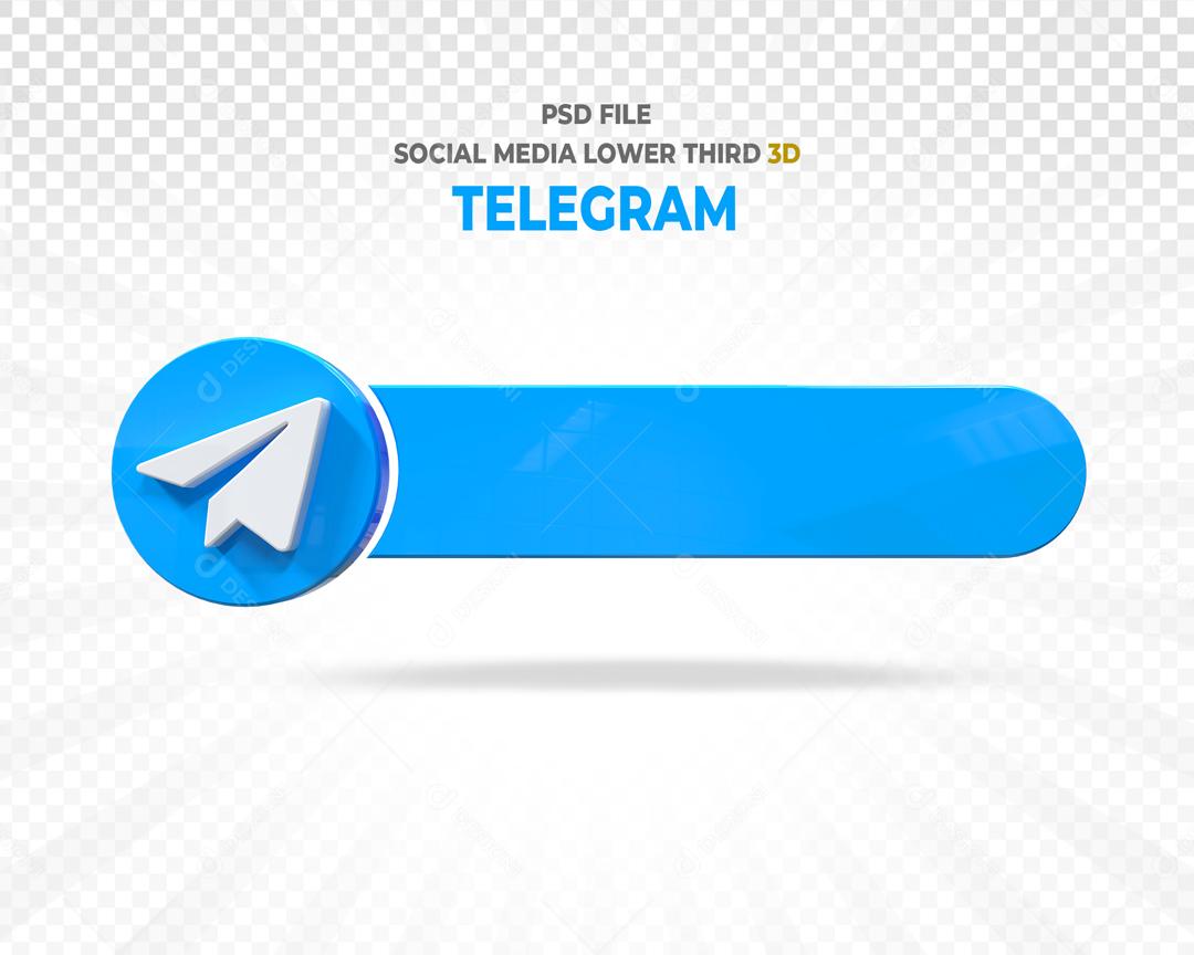 Tag Telegram Elemento 3D Para Composição PSD