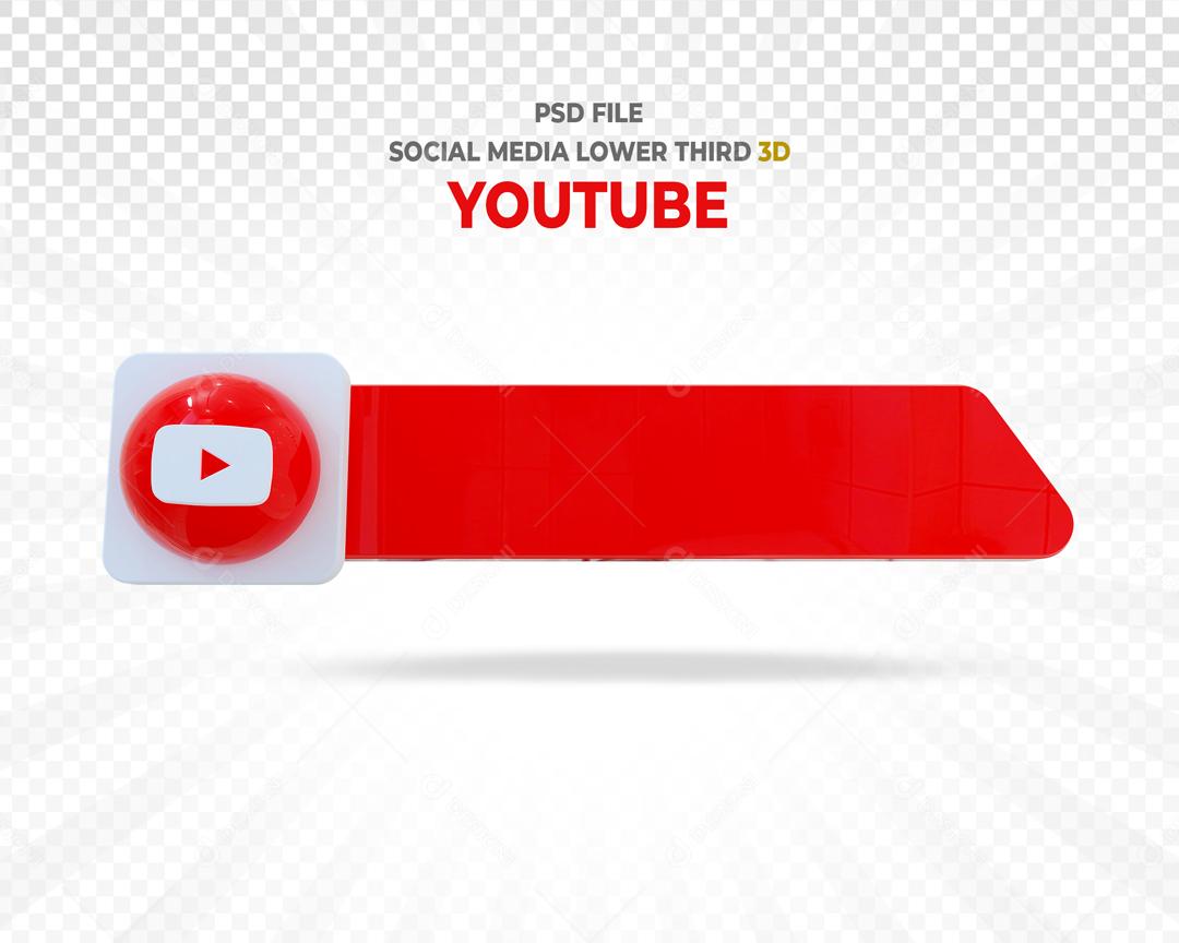 Tag Youtube Elemento 3D Para Composição PSD