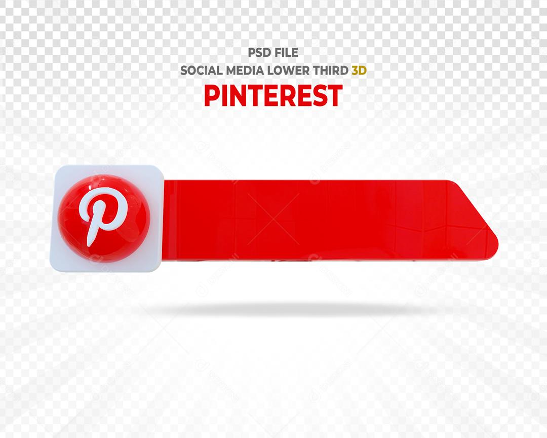 Tag Pinterest 3D Elemento Para Composição PSD