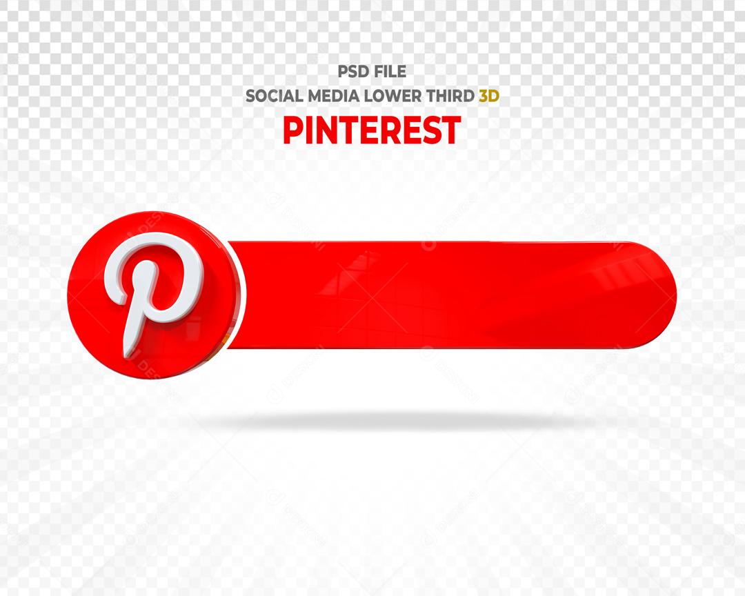 Tag do Pinterest 3D Elemento Para Composição PSD