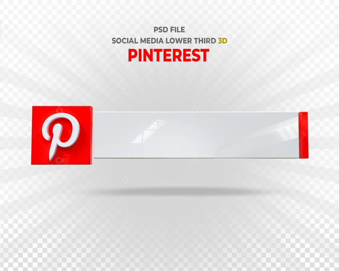 Tag Pinterest Elemento 3D Para Composição PSD