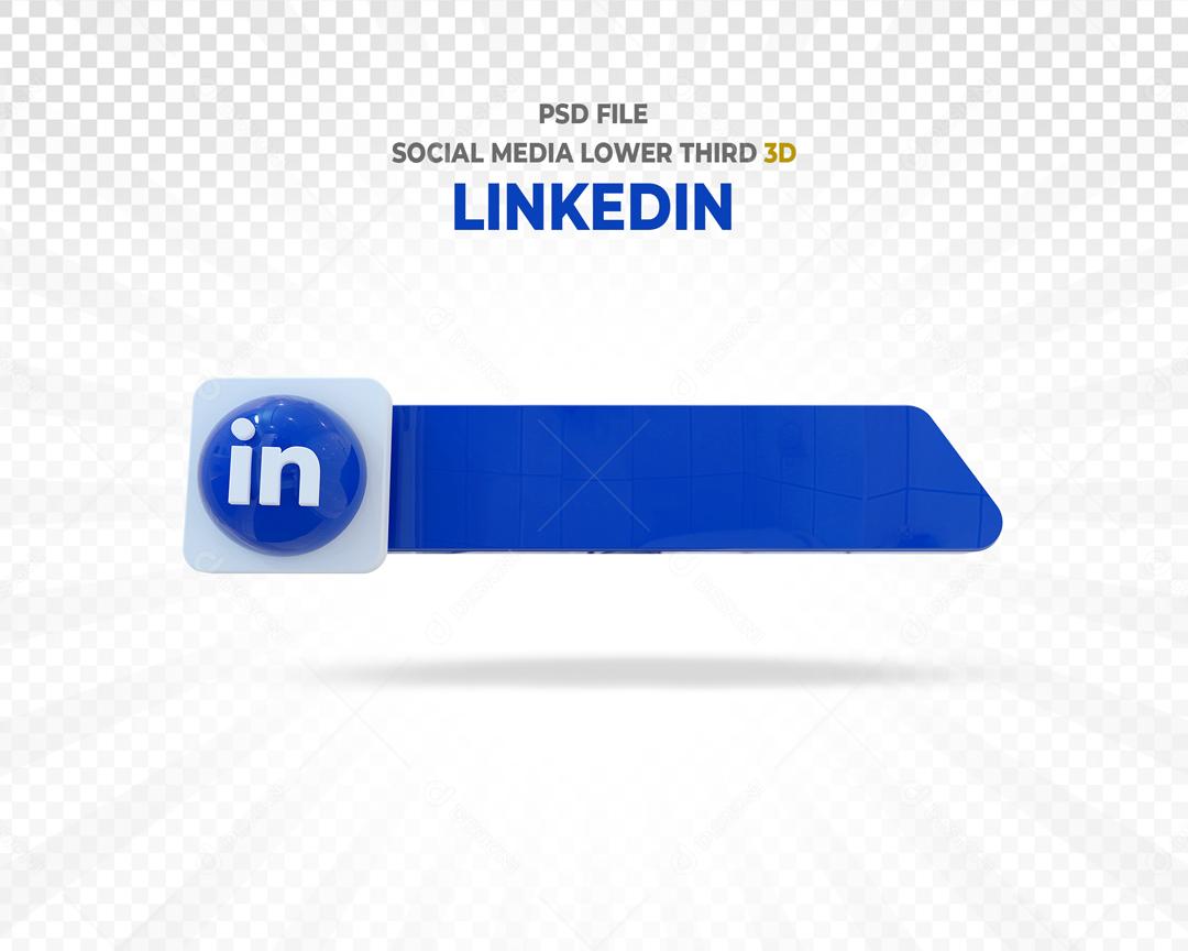 Tag Linkedin Elemento 3D Para Composição PSD