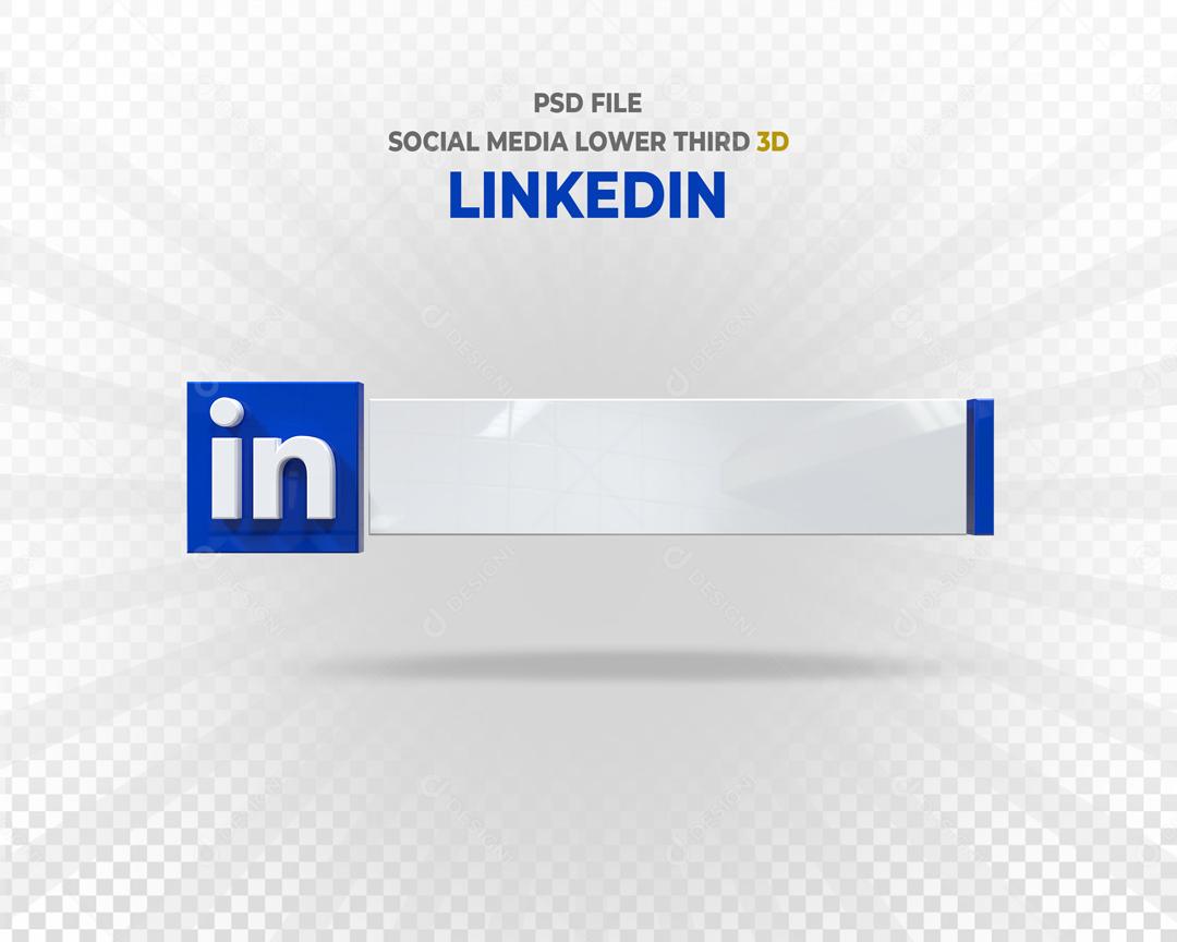 Tag do Linkedin 3D Elemento Para Composição PSD