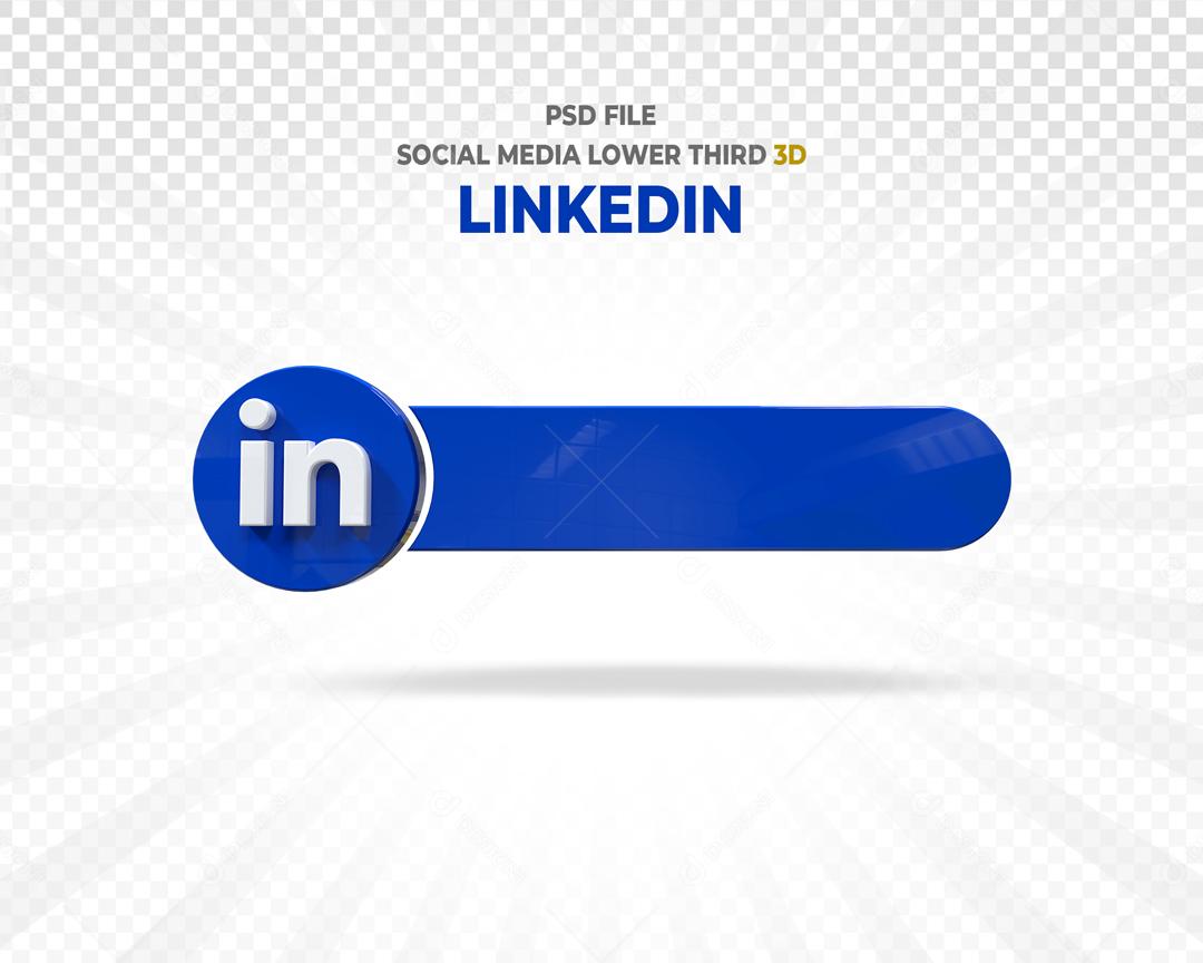 Tag Linkedin Elemento 3D Para Composição PSD