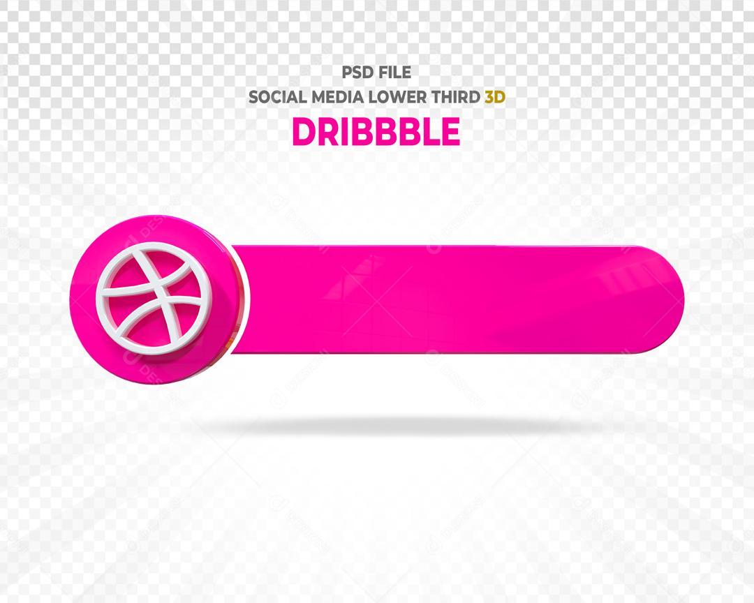 Tag Dribbble Elemento 3D Para Composição PSD