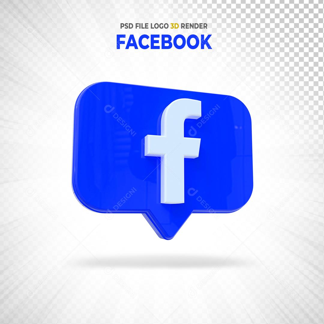 Facebook 3D Elemento Para Composição PSD