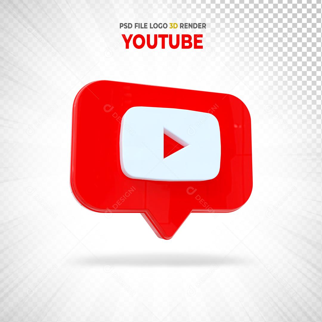 Youtube 3D Element For Composition PSD
