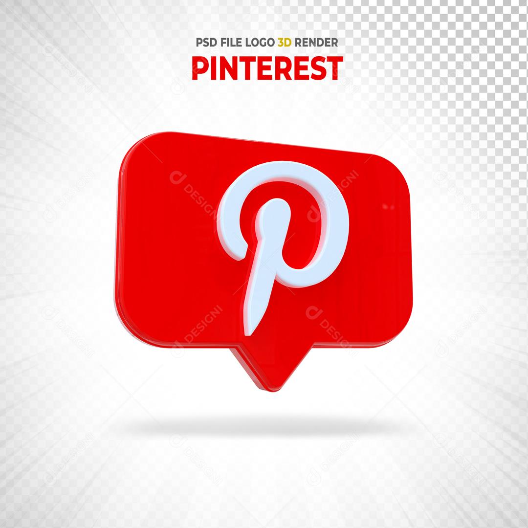 Pinterest 3D Elemento Para Composição PSD