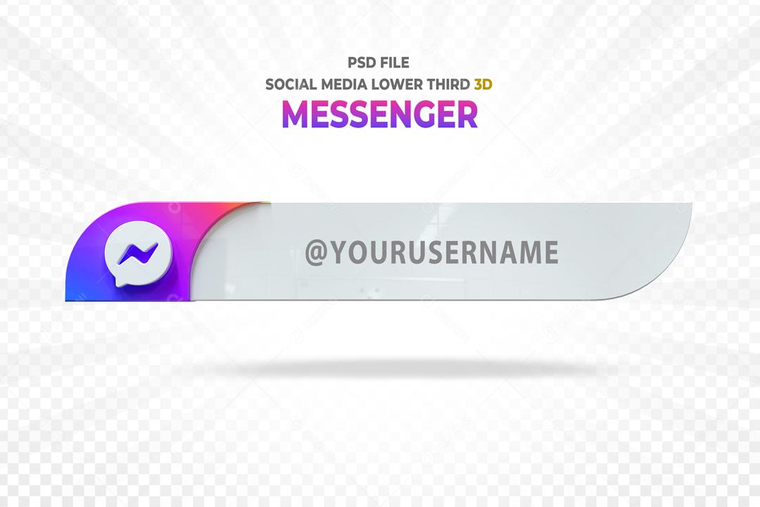 Messenger 3D Placa Elemento Para Composição PSD