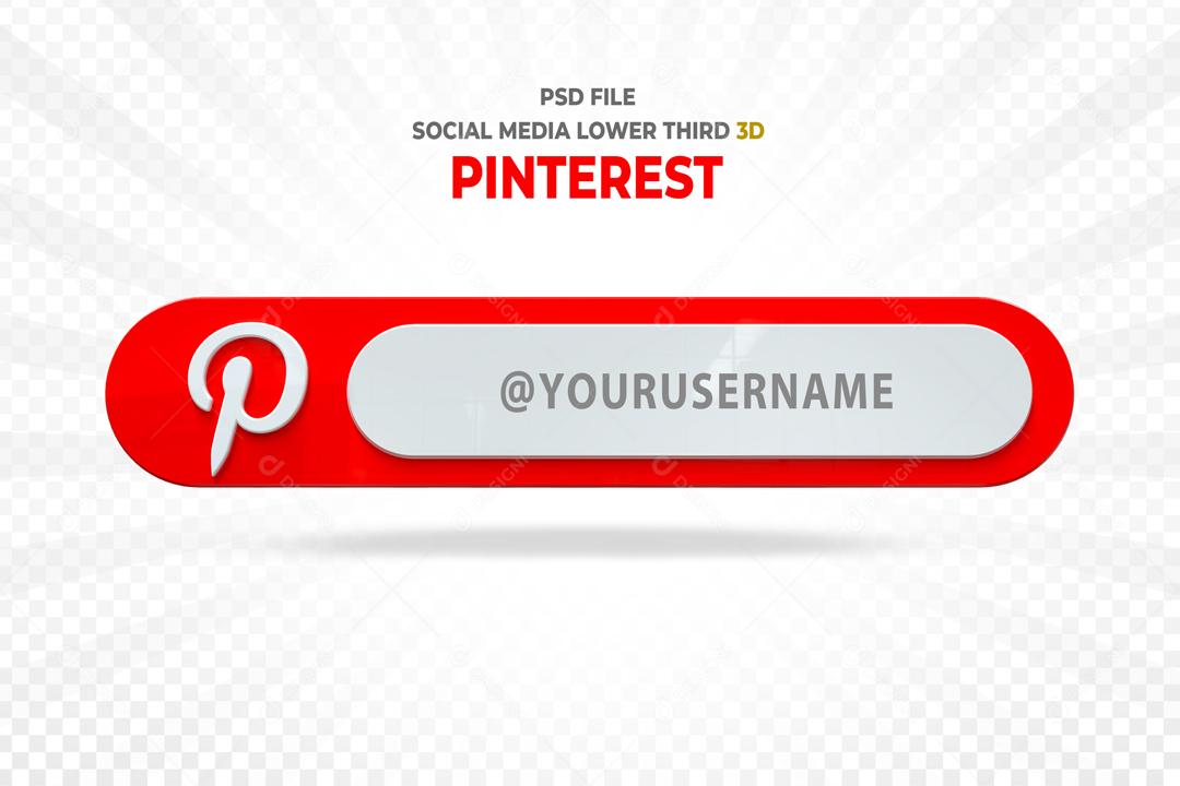Pinterest 3D Elemento Para Composição PSD