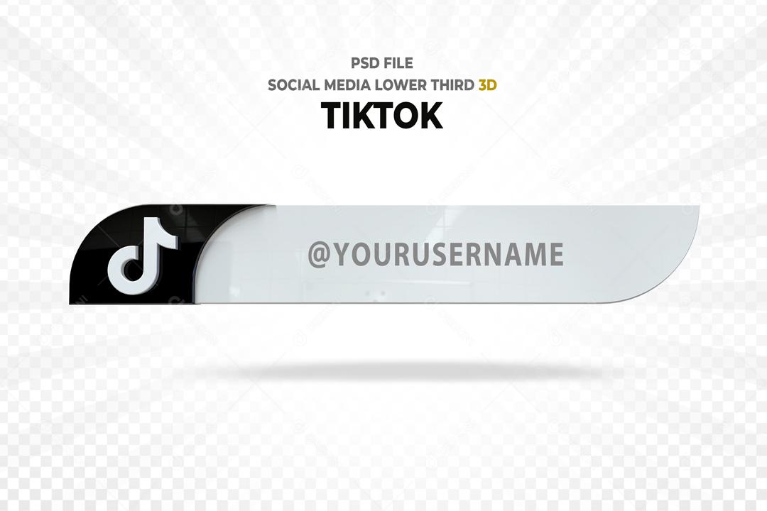 Tiktok 3D Placa Elemento Para Composição PSD