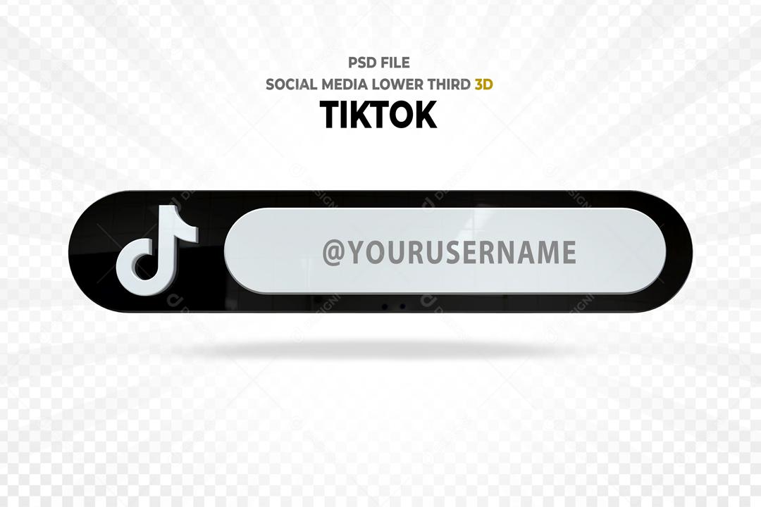 Placa 3D Texto Tiktok Para Composição PSD
