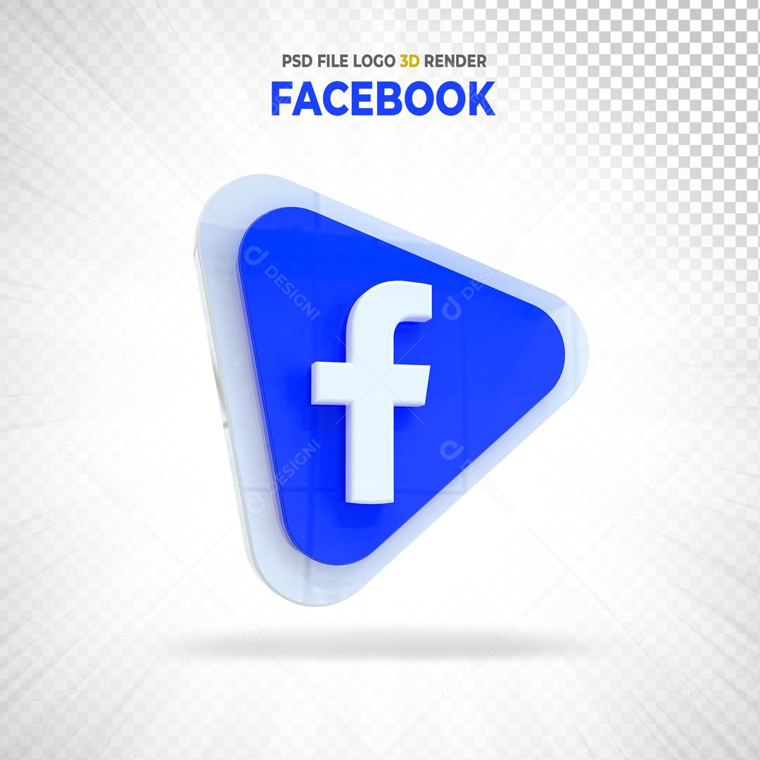 Facebook 3D Elemento Para Composição PSD