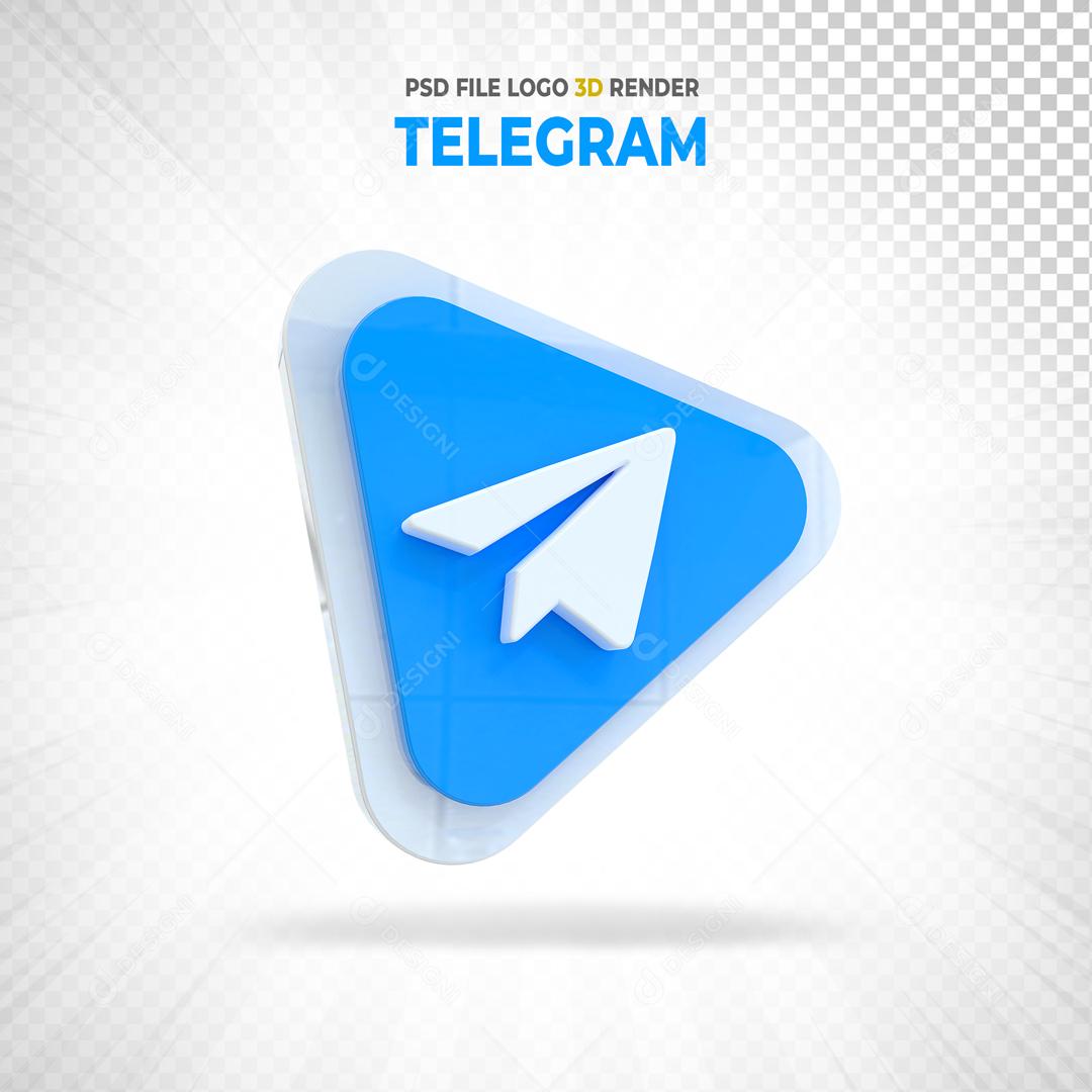 Telegram 3D Elemento Para Composição PSD