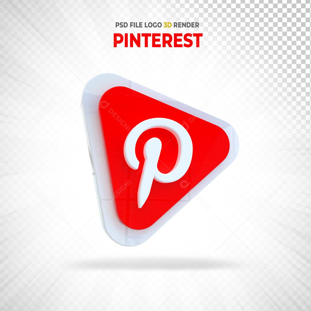Pinterest 3D Elemento Para Composição PSD