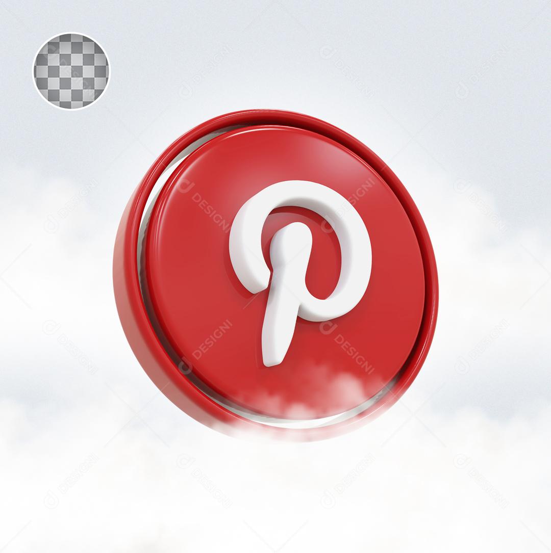 Ícone 3D Pinterest Elemento Para Composição PSD