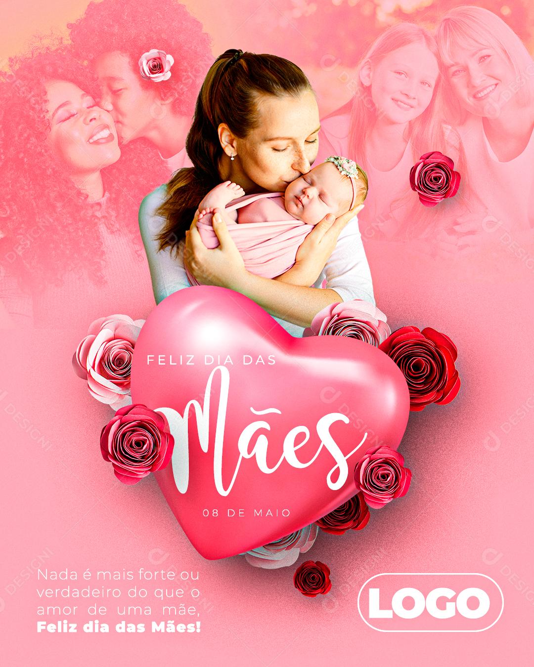 Dia Das Mães 8 De Março Amor De Mãe Social Media PSD Editável