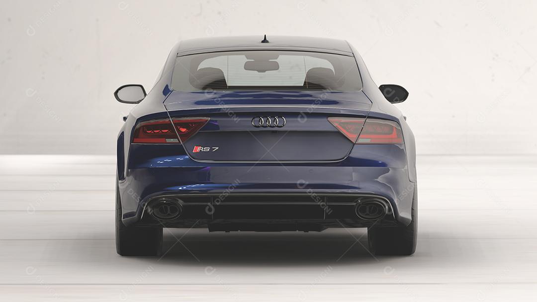 Ilustração azul Audi RS7 3D, 27 de abril de 2022, São Paulo, Brasil.