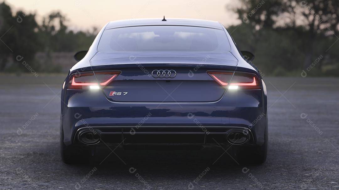 Closeup na ilustração 3D Audi RS7, 27 de abril de 2022, São Paulo, Brasil.