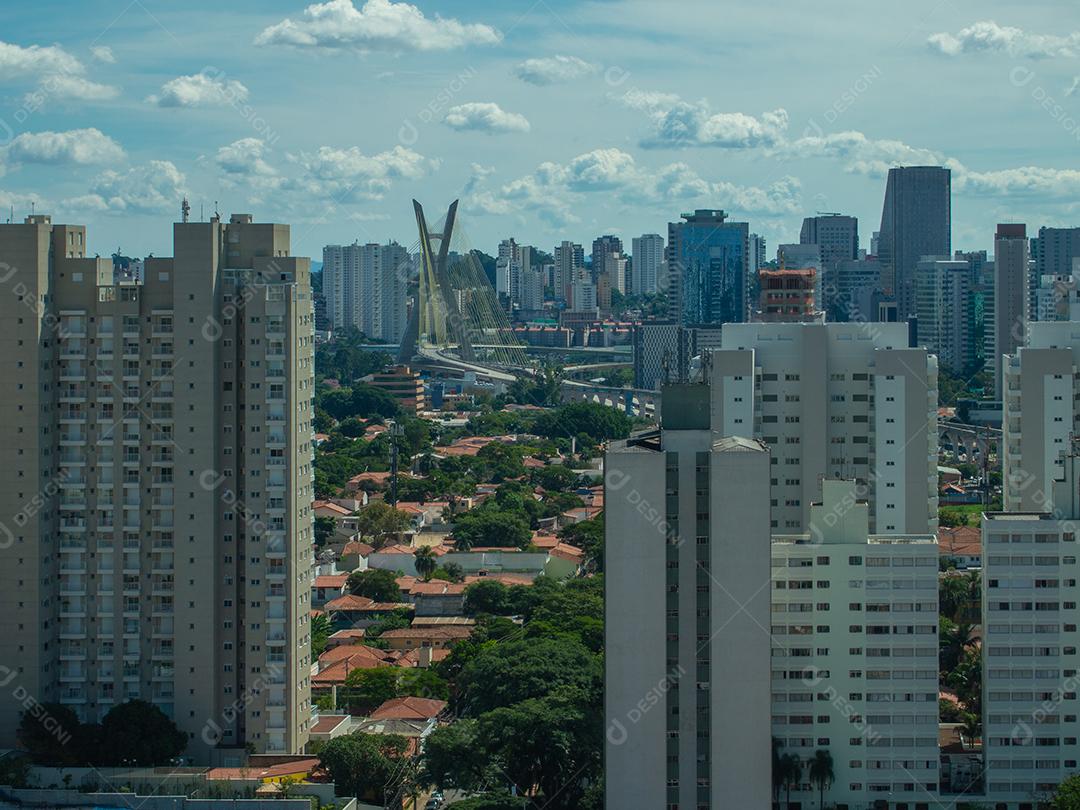 Vista aérea do bairro Brooklin em São Paulo.