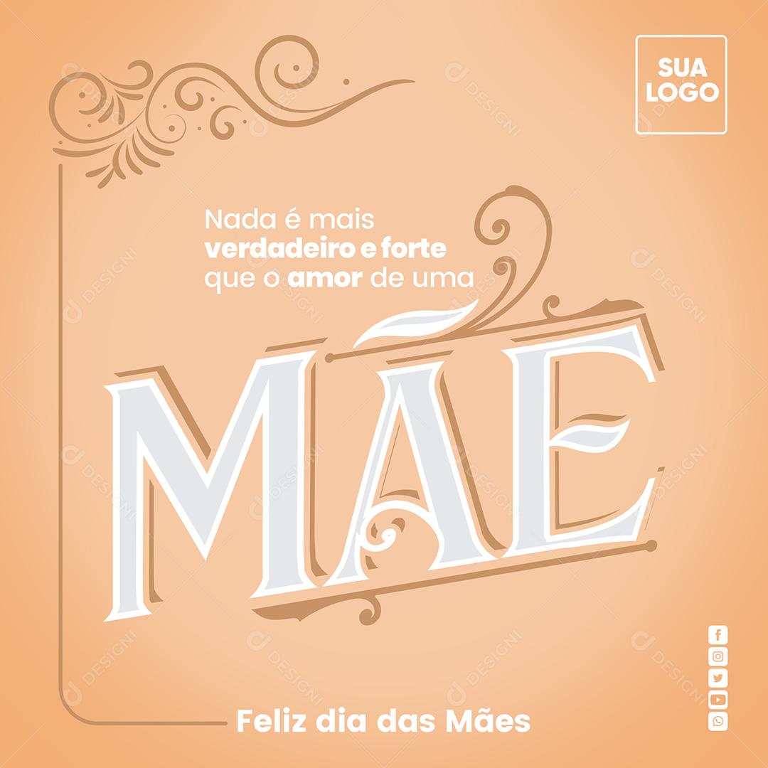 Social Media Cartão Postal Feliz Dia Das Mães PSD Editável