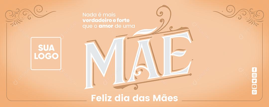 Social Media Banner Cartão Postal Feliz Dia Das Mães PSD Editável
