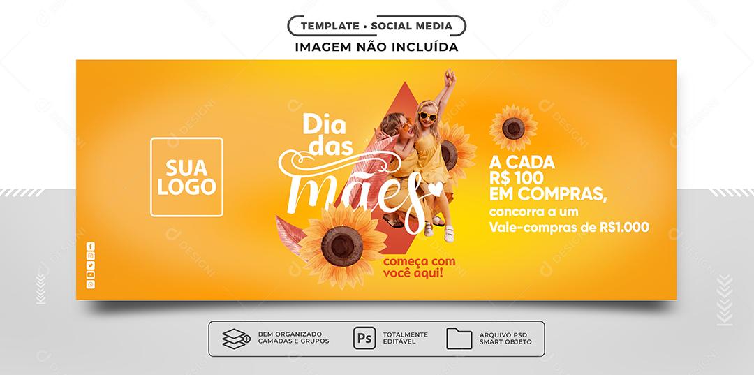 Social Media Banner Promoção de Dia Das Mães PSD Editável